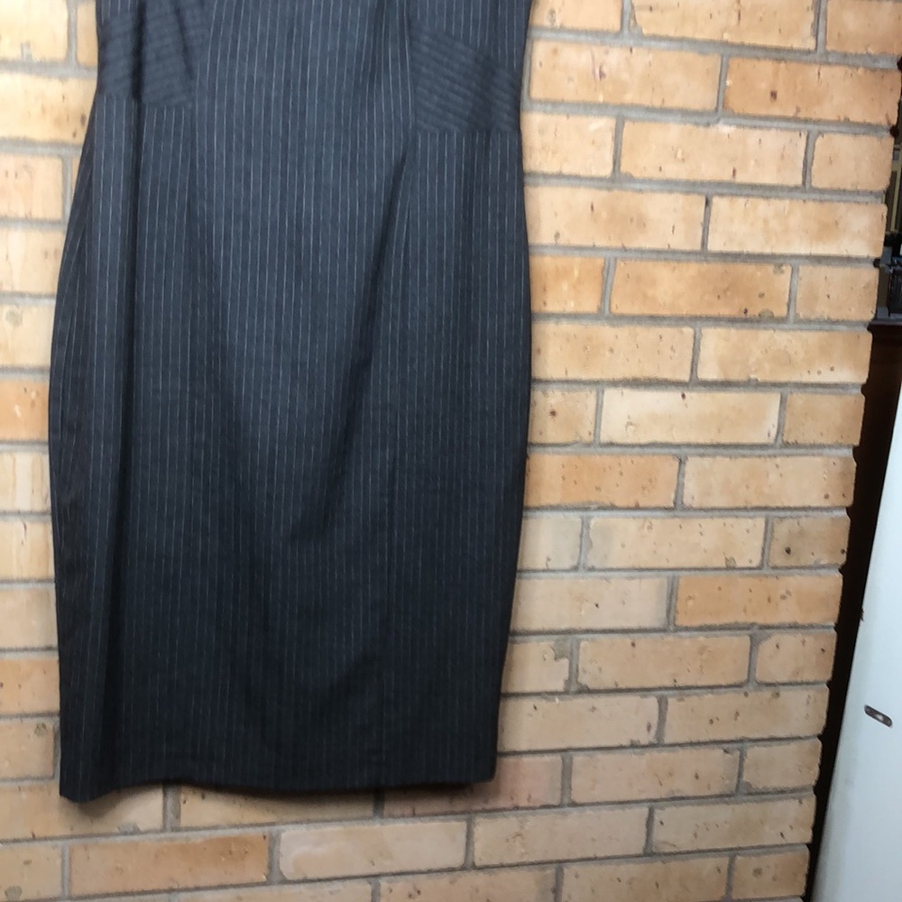 LTS Gray pinstripe dress Sz 10 Tall - Picture 5 of 8